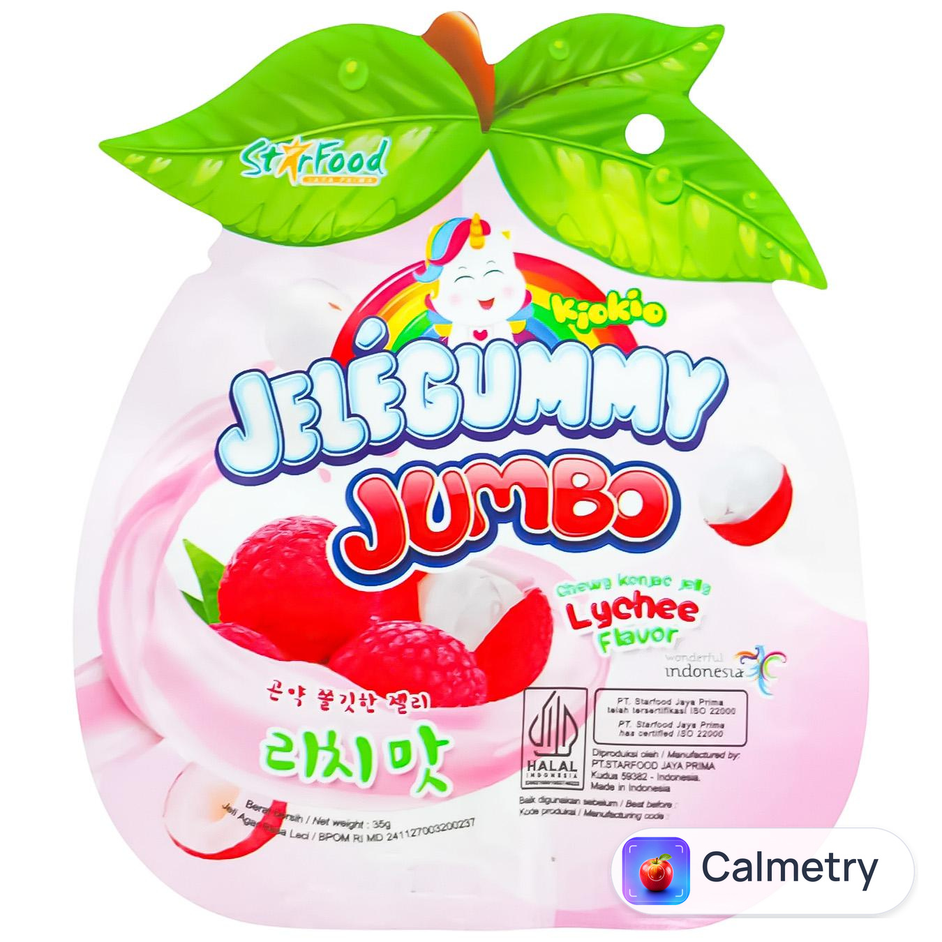 Цукерки Kiokio Jelegummy Jumbo Lychee желейні 35г — фото продукту