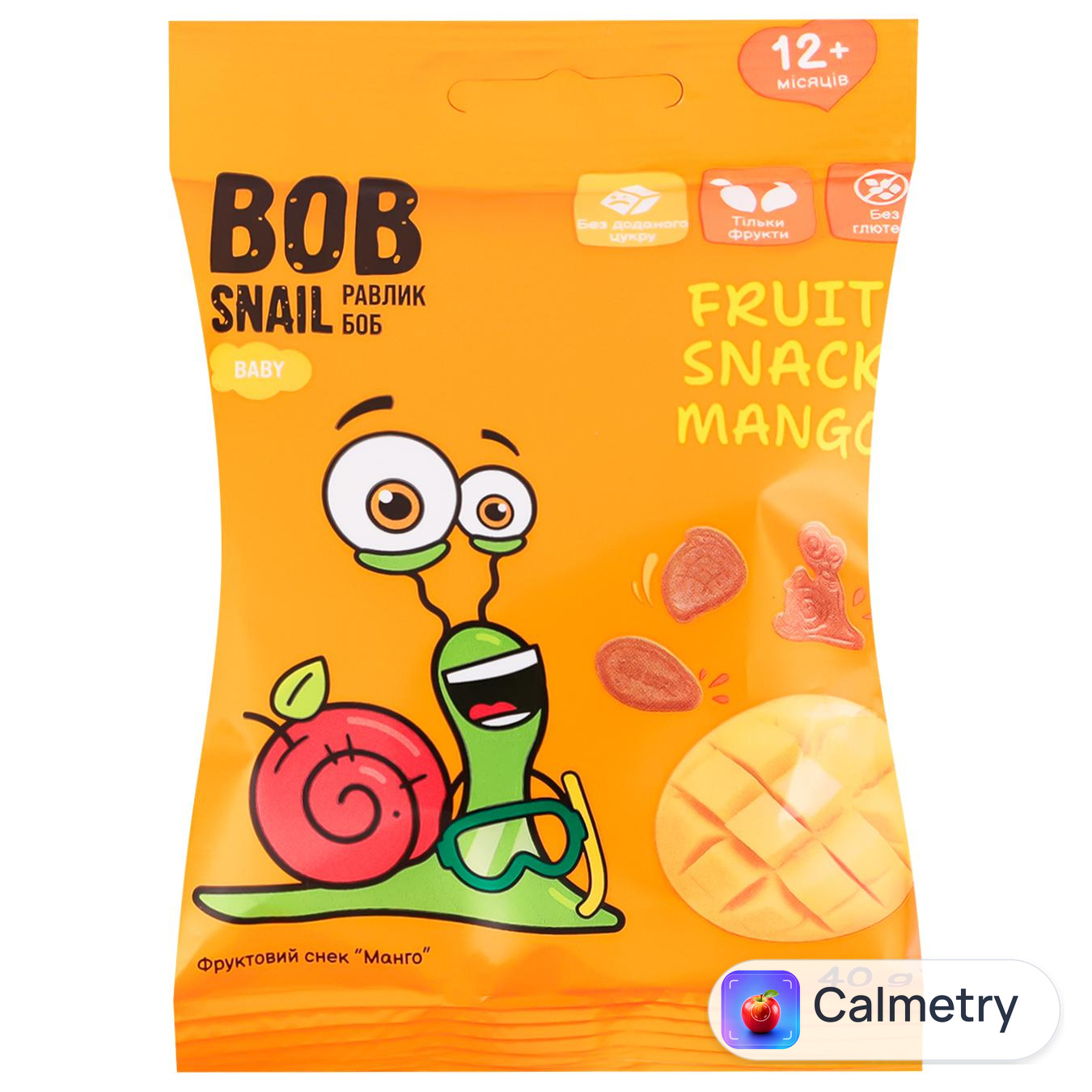 Снек фруктовий Bob Snail Манго 40г — фото продукту
