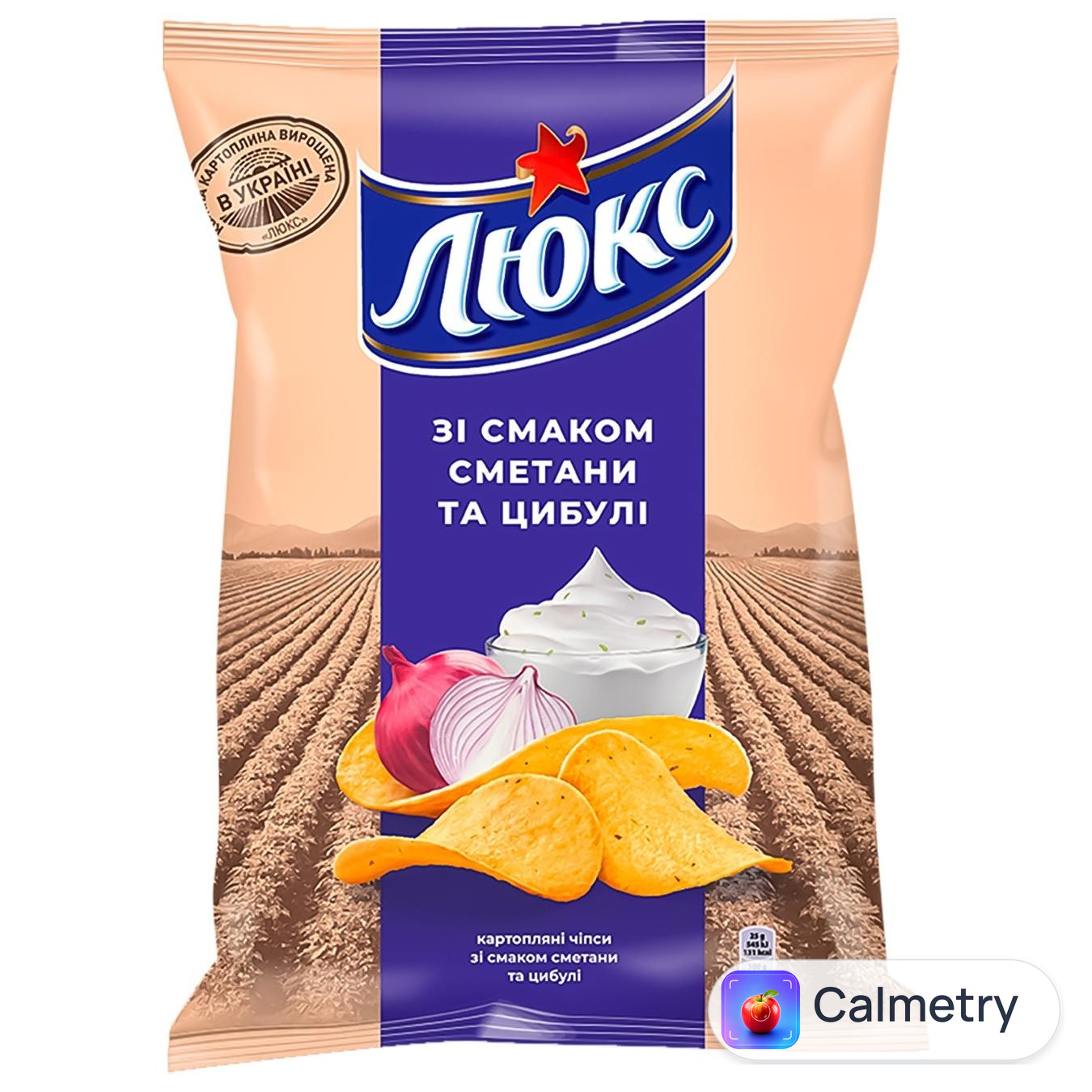 Чипси Люкс зі смаком сметани та цибулі 125г