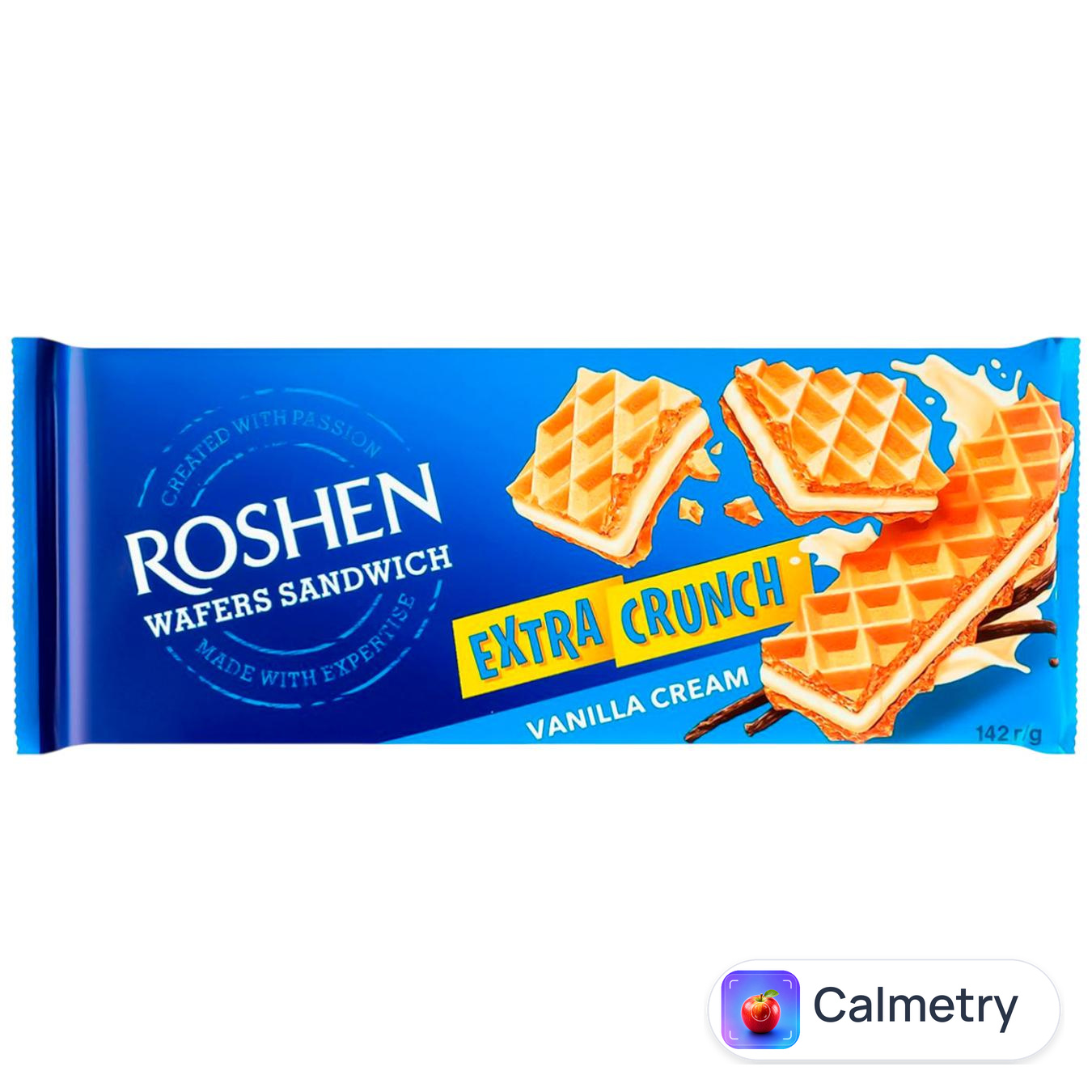 Вафлі Roshen Wafers Sandwich Crunch молоко ваніль 142г — фото продукту