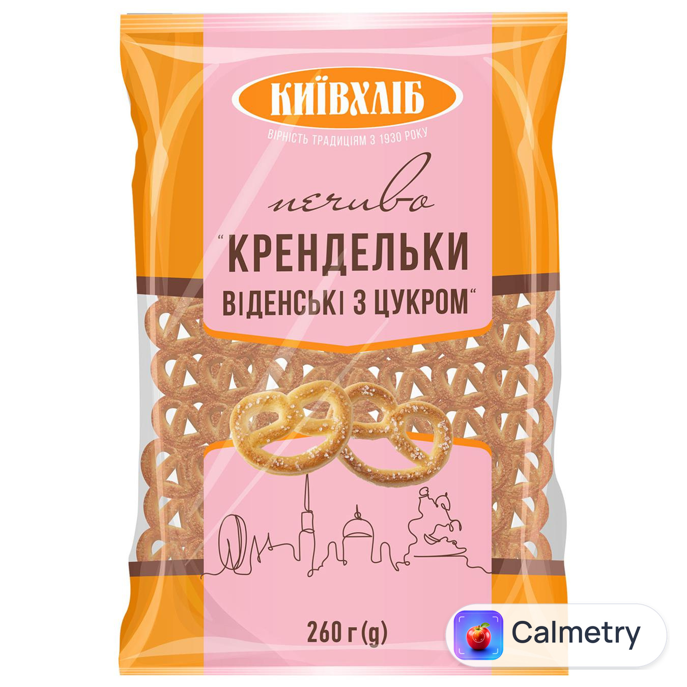 Печиво Київхліб Крендельки віденські з цукром 260г — фото продукту
