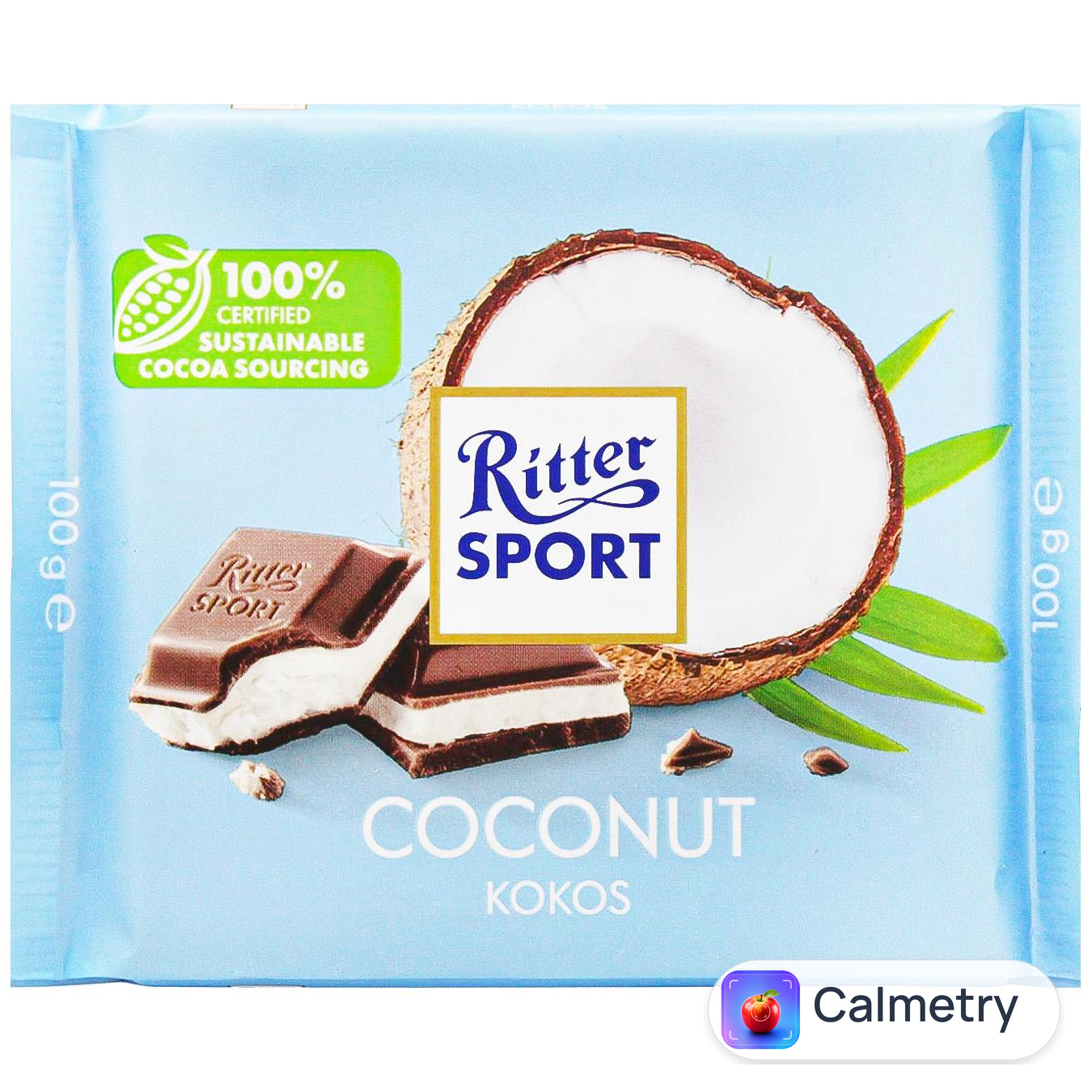 Шоколад молочний Ritter Sport з кокосово-молочним кремом 100г — фото продукту