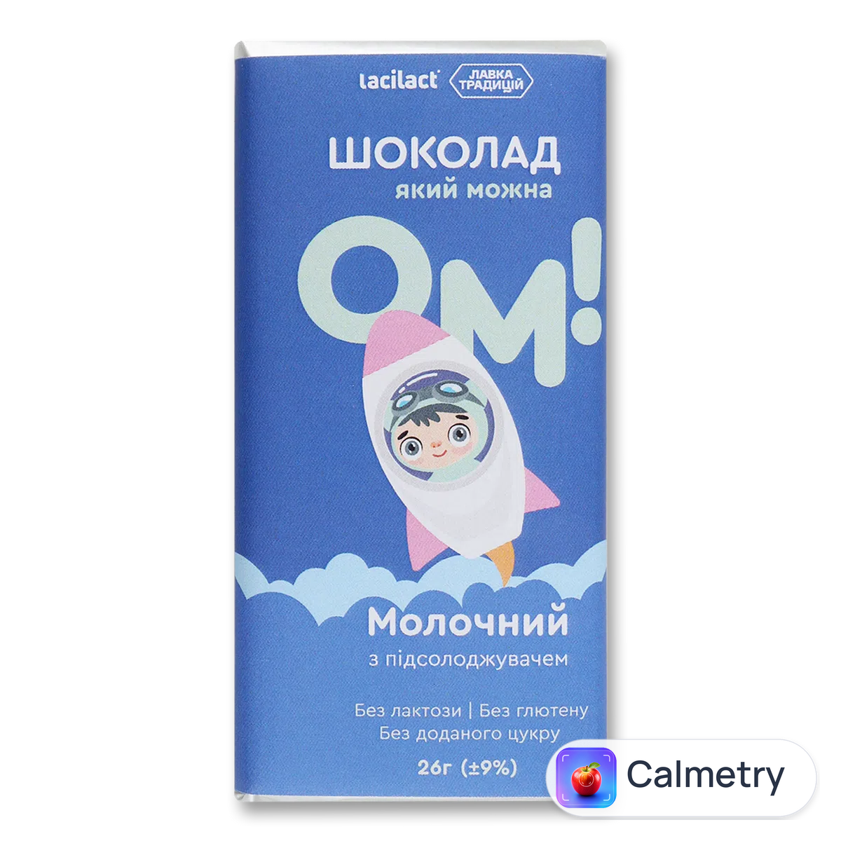 Шоколад молочний OM! з підсолоджувачем без лактози, глютену і цукру 26г