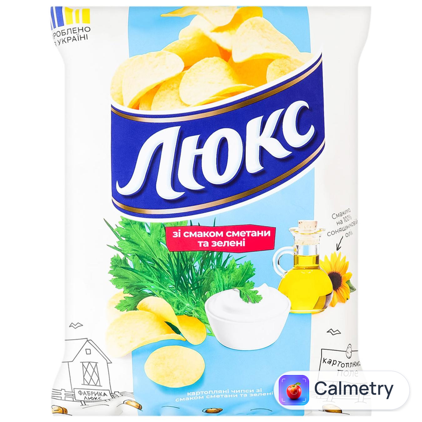 Чипси Люкс зі смаком сметани та зелені 105г — фото продукту