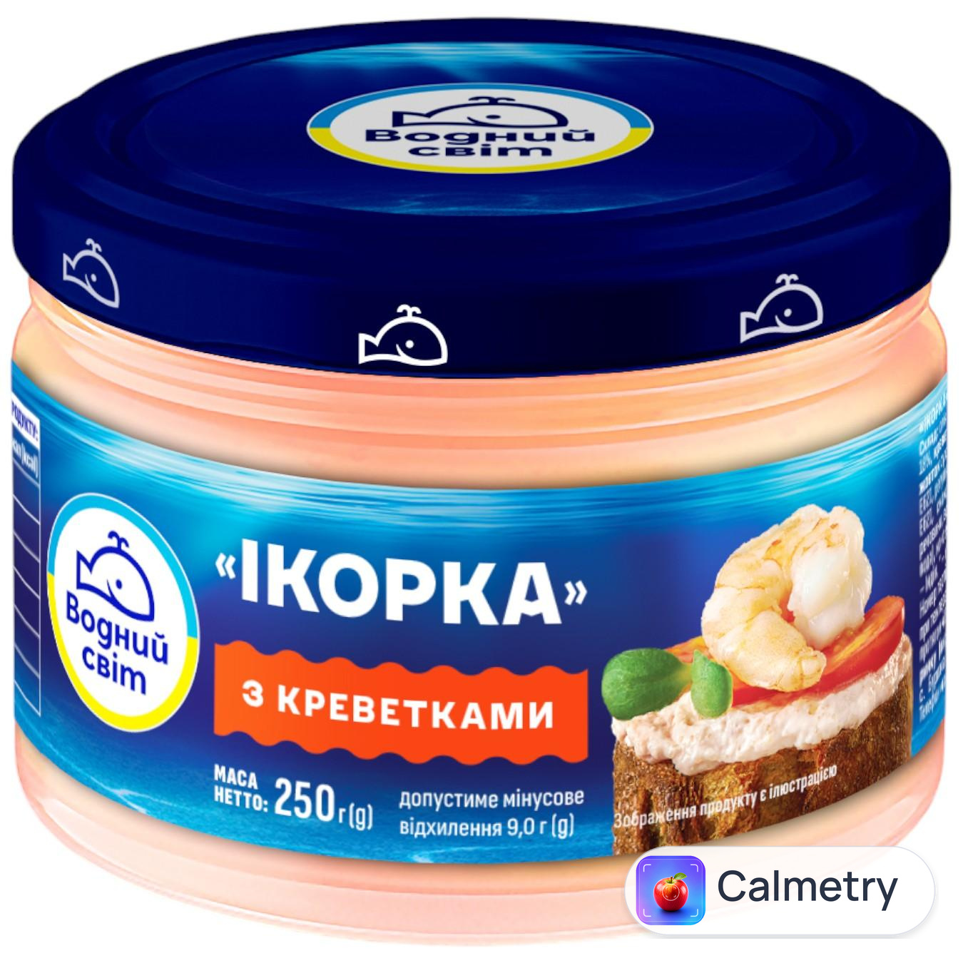Паста з ікри мойви Водний Світ Ікорка з креветками 250г — фото продукту