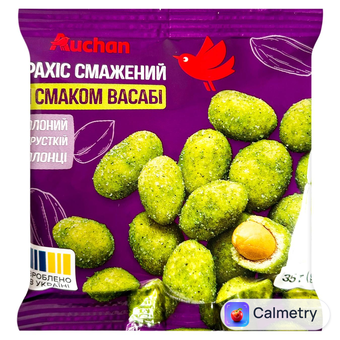 Арахіс Auchan смажений зі смаком васабі 35г