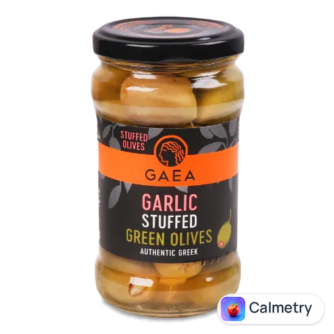 Оливки Gaea зелені фаршировані часником
