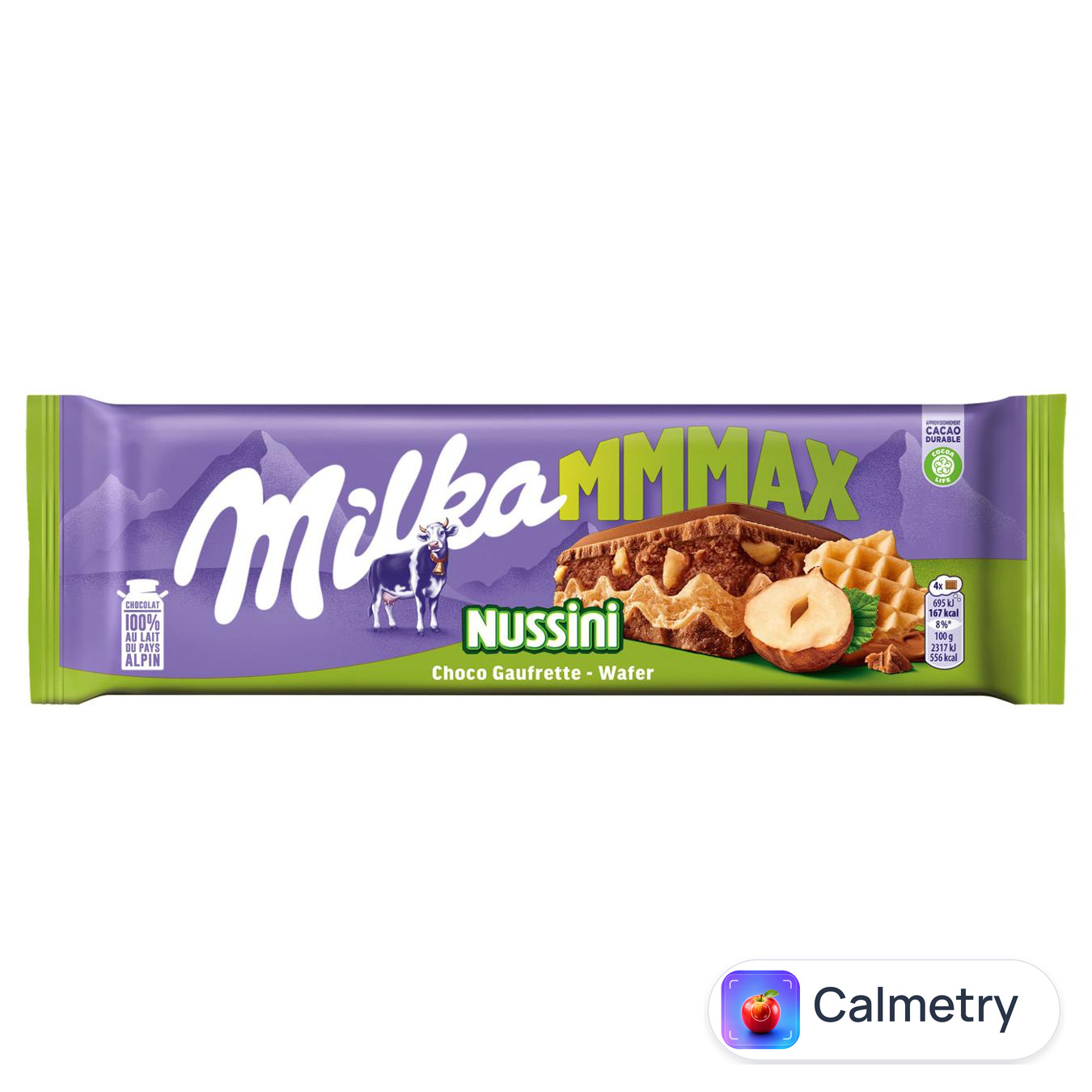 Шоколад молочний Milka Nussini з подрібненим фундуком та вафлею 270г — фото продукту