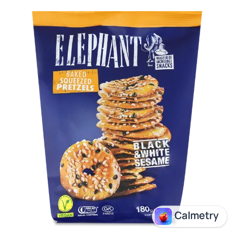 Брецелі Elephant з чорним та білим кунжутом