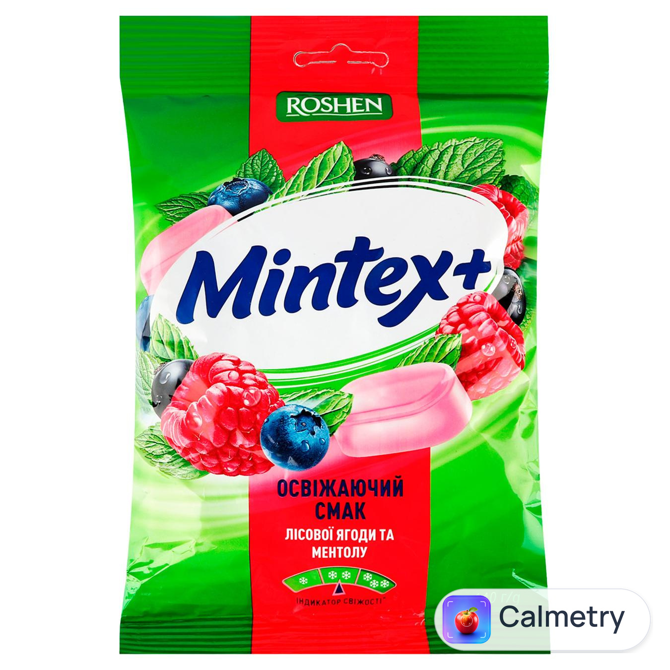 Цукерки Roshen Mintex+ Лісові ягоди та ментол 140г — фото продукту