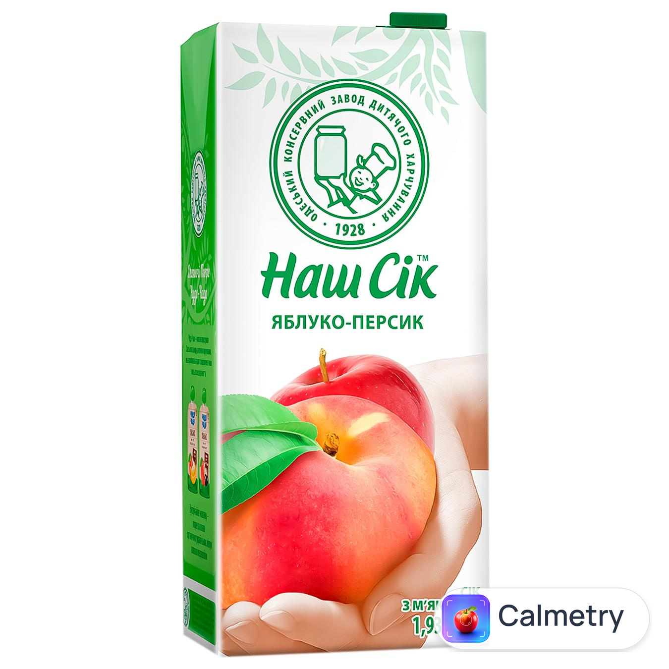 Сік Наш Сік яблучно-персиковий з мякоттю 1,93л