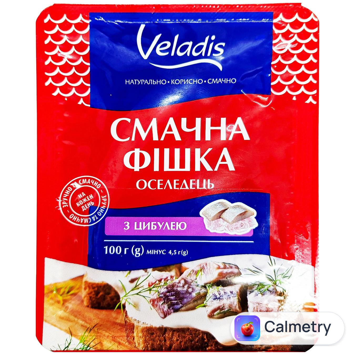 Оселедець Veladis Смачна фішка філе-шматочки з цибулею в олії 100г