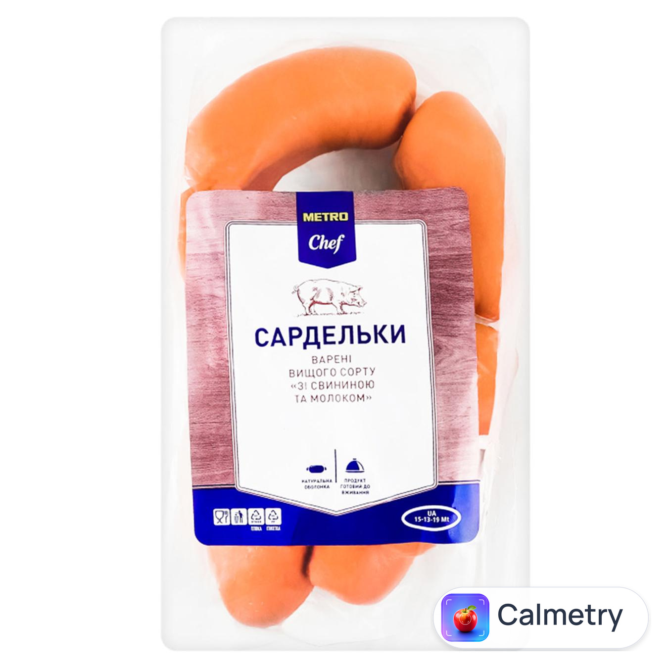Сардельки Metro Chef Зі свининою та молоком варені вищий сорт ~800г