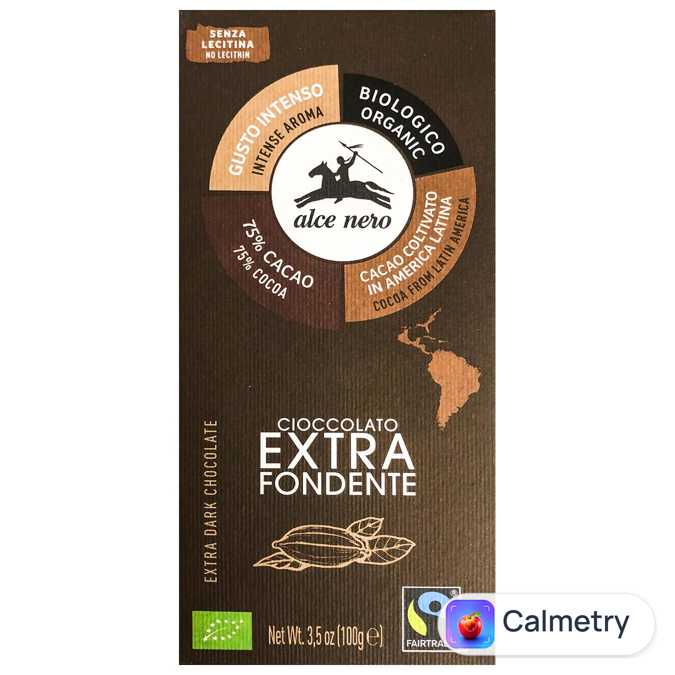 Шоколад чорний Alce Nero Fairtrade органічний 75% 100г