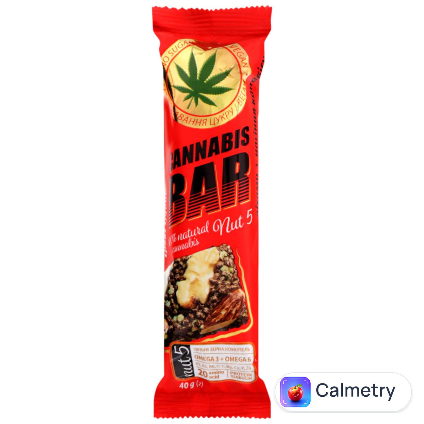 Батончик-мюслі Cannabis Bar з горіхами і насінням канабісу 40г
