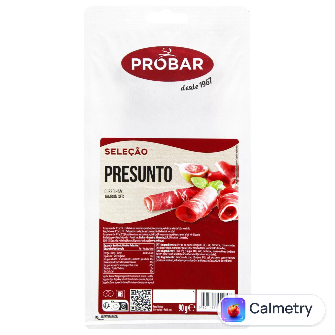 Шинка Probar Презунто Португальський Хамон сиров'ялена нарізана 90г — фото продукту