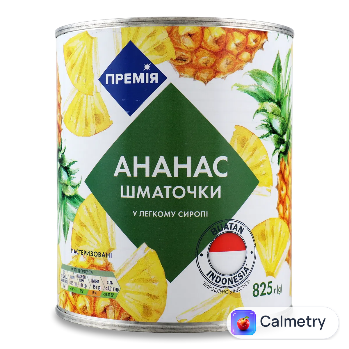 Ананаси шматочками «Премія»® в легкому сиропі 825г