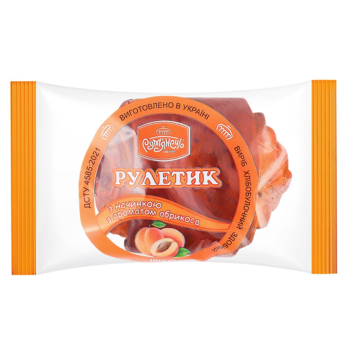 Рулетик Рум'янець з повидлом з ароматом абрикосу 100г — фото продукту