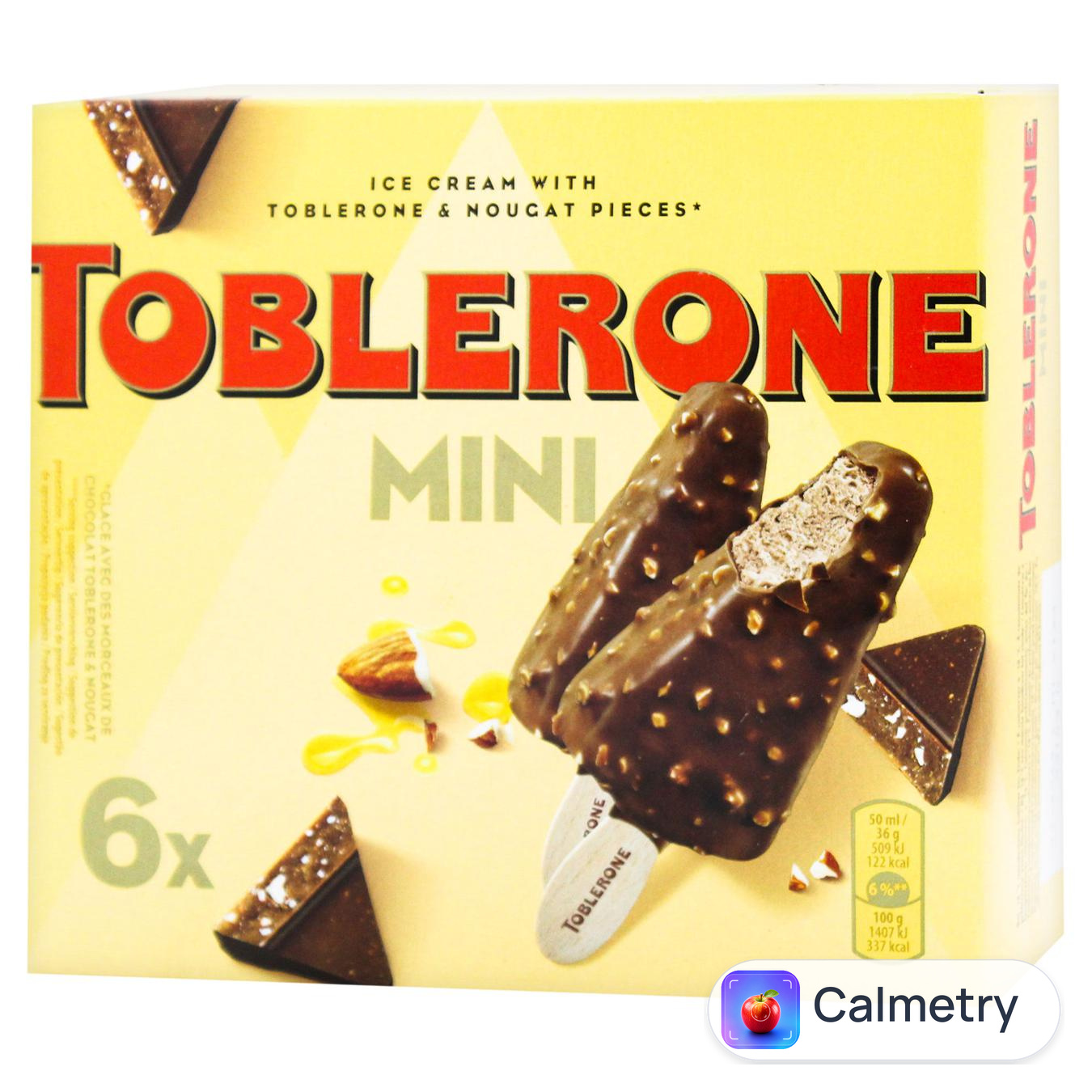 Морозиво Toblerone шоколадно-медове у молочному шоколаді зі шматочками нуги та шоколаду 6шт 216г