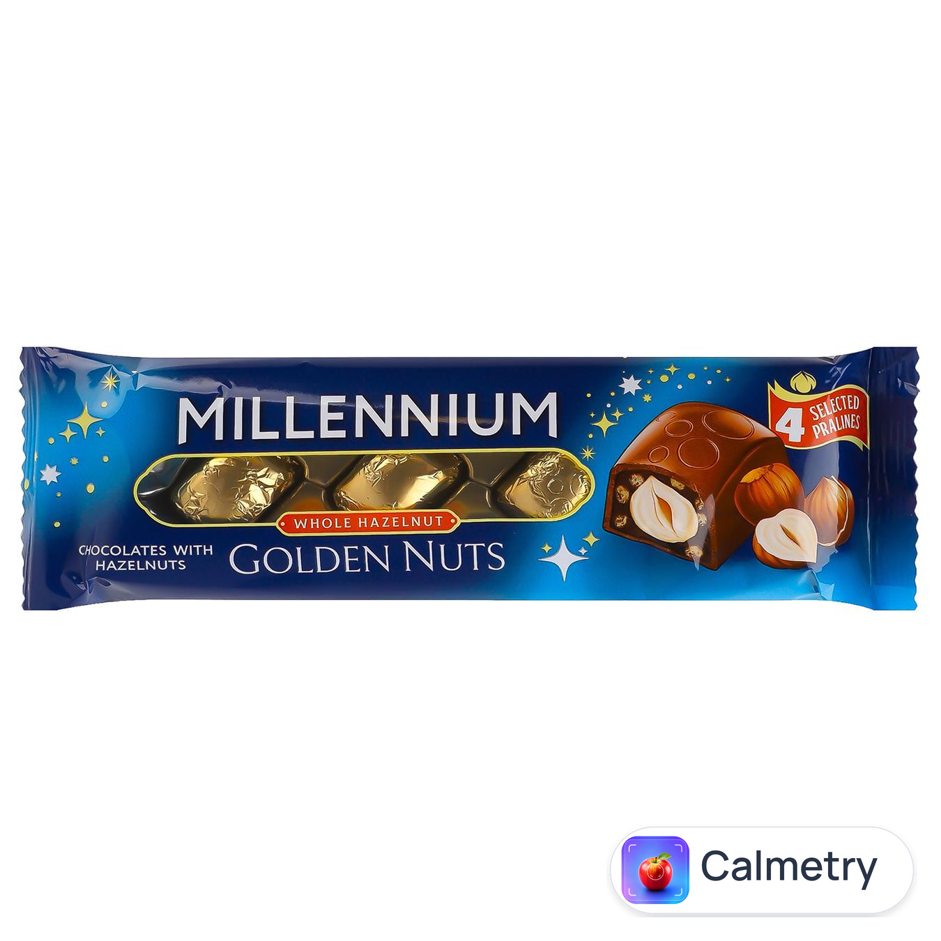 Цукерки Millennium Golden Nuts з начинкою та цілими горіхами 29г