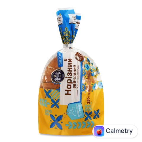 Батон «Кулиничі» звичайний нарізний половинка в/г