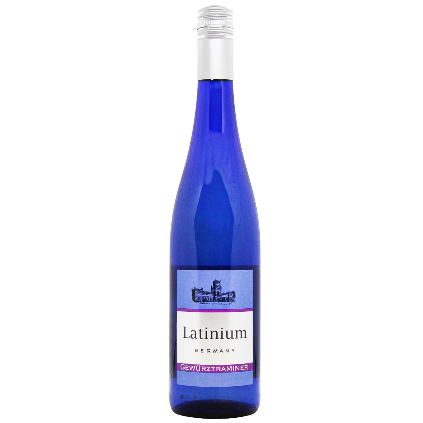 Вино Latinium Gewurztraminer біле напівсолодке 10% 0,75л — фото продукту