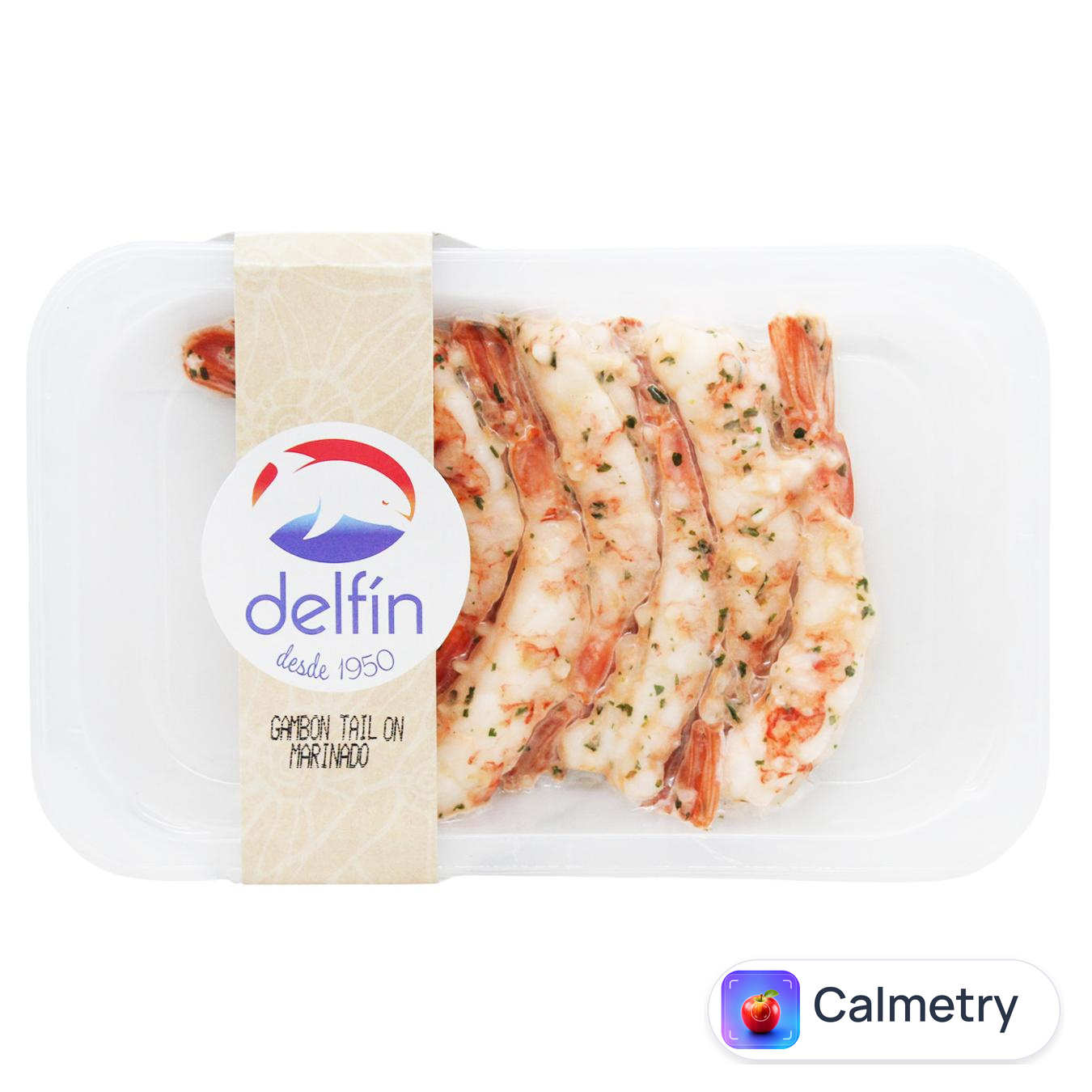 Креветки Delfin з часником з хвостами мариновані заморожені 150г — фото продукту