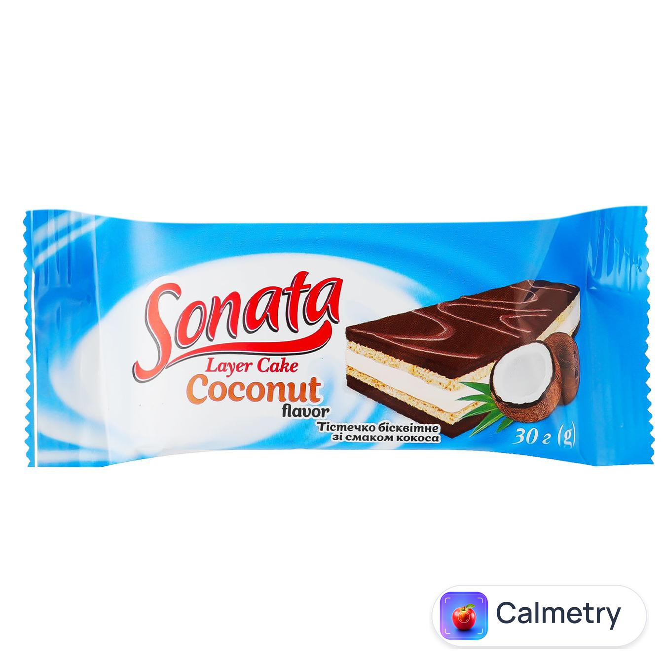 Тістечко бісквітне Sonata зі смаком кокоса 30г — фото продукту