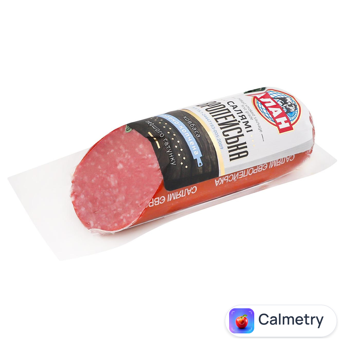 Ковбаса Алан Салямі Європейська половина варено-копчена перший сорт — фото продукту
