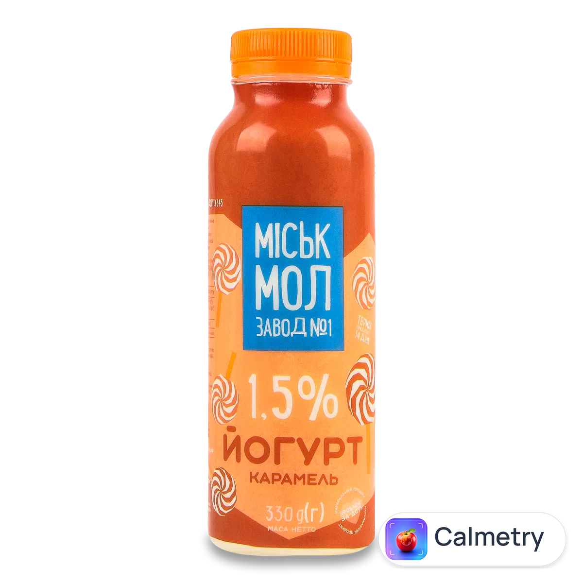 Йогурт «Гормолзавод №1» карамель 1,5% 330г Міськмолзавод №1