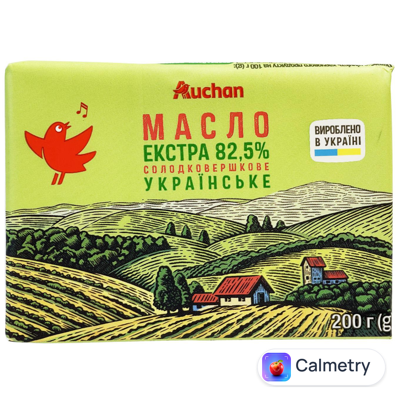 Масло Auchan Українське солодковершкове 82,5% 200г
