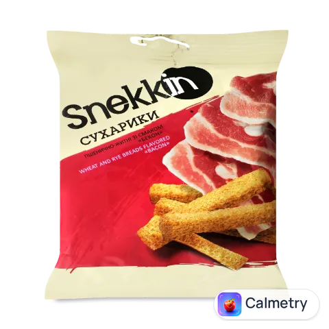Сухарики Snekkin пшенично-житні зі смаком бекону