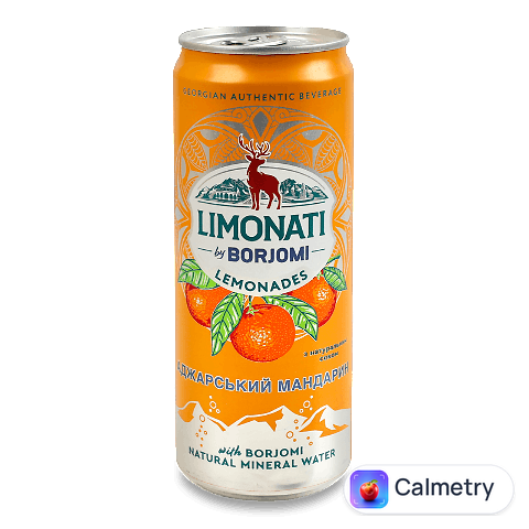 Напій Borjomi Limonati Аджарський мандарин сильногазований з/б, 0,33л