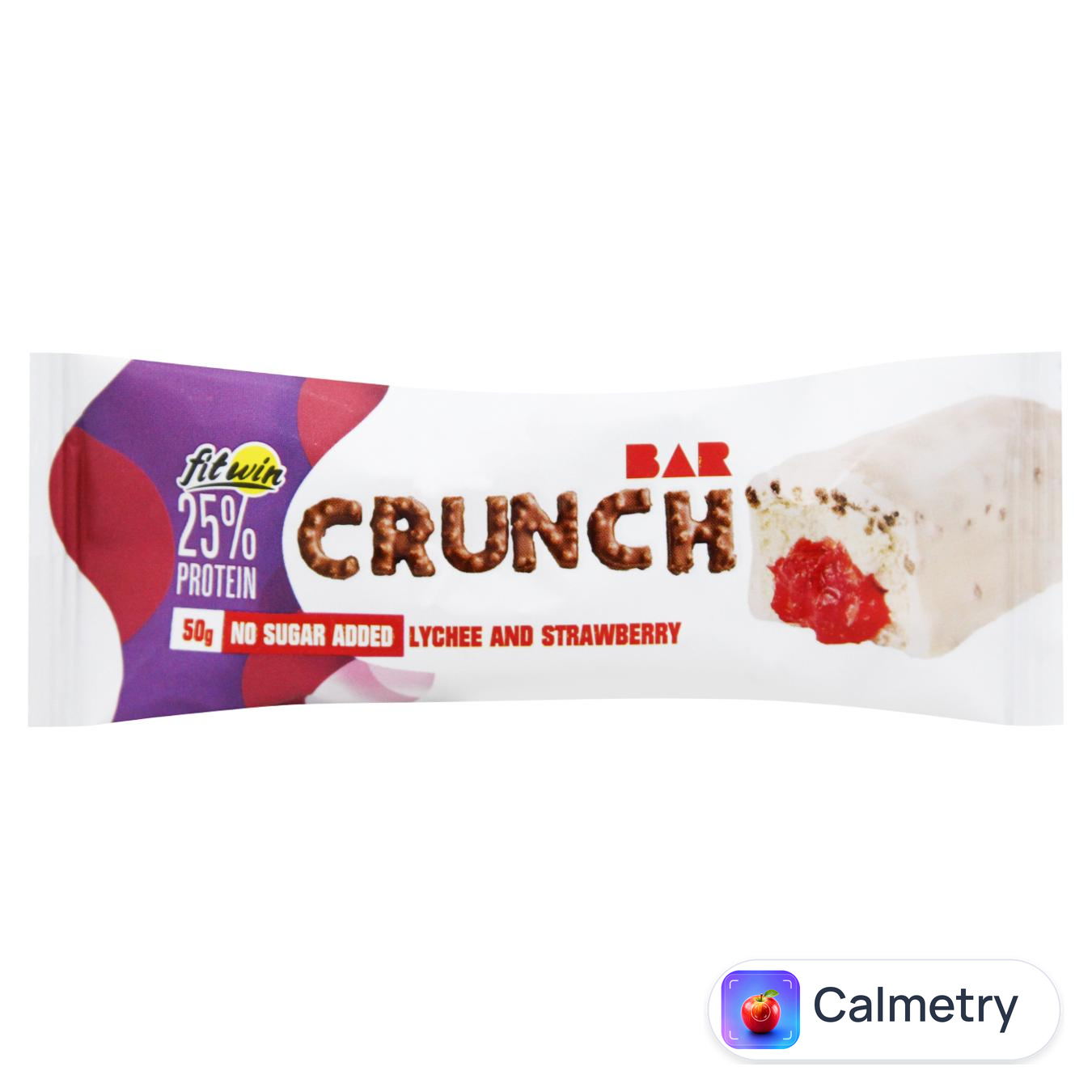 Батончик протеїновий FitWin Crunch Bar Лічі та полуниця 50г — фото продукту