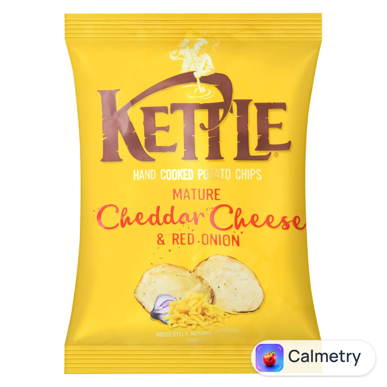 Чипси Kettle зі смаком витриманого сиру Чеддер та червоної цибулі 130г — фото продукту