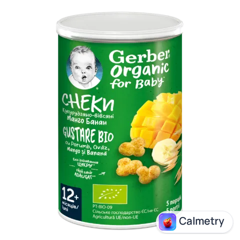 Снеки Gerber кукурудзяно-вівсяні манго-банан з/б