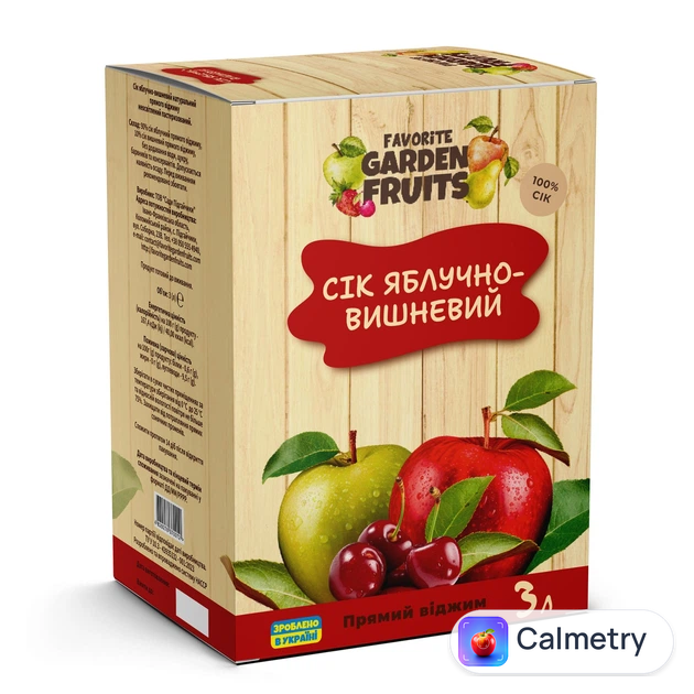 Сік Favorite Garden Fruits Яблучно-вишневий прямого віджиму 3 л