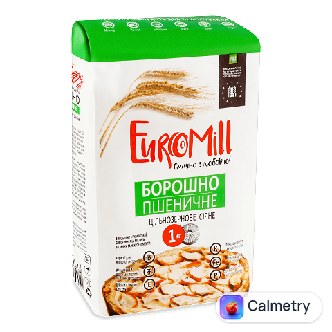 Борошно EuroMill пшеничне цільнозернове, 1кг