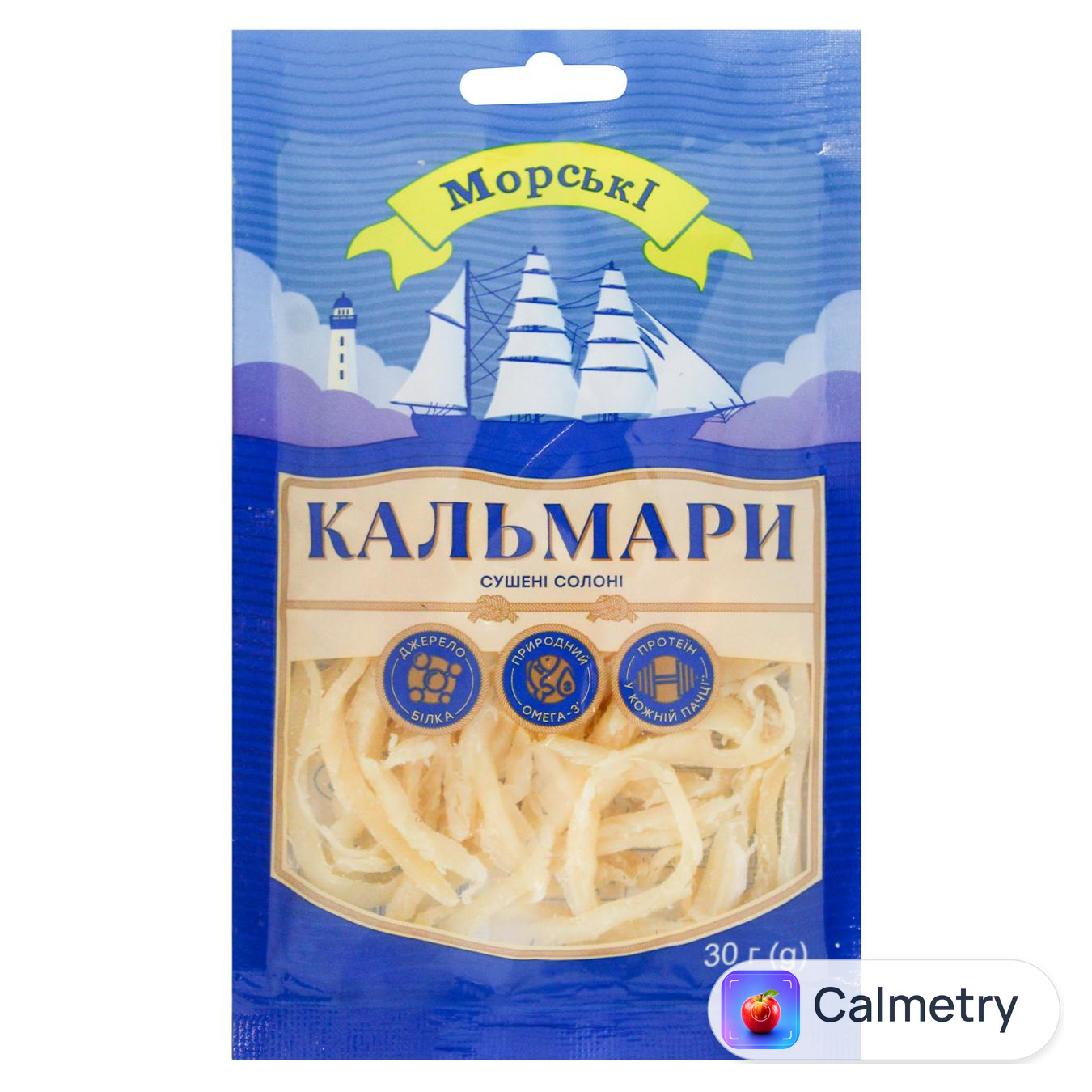Кальмари Морські сушені солоні 30г — фото продукту