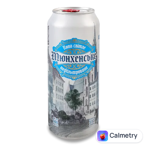 Пиво «Полтава» «Мюнхенське» нефільтроване світле з/б