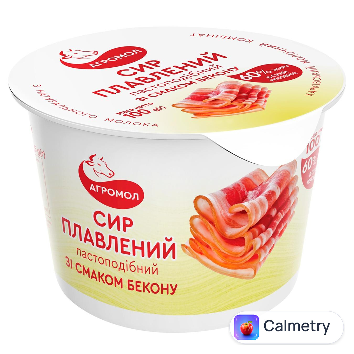 Сир плавлений Агромол з беконом 60% 100г