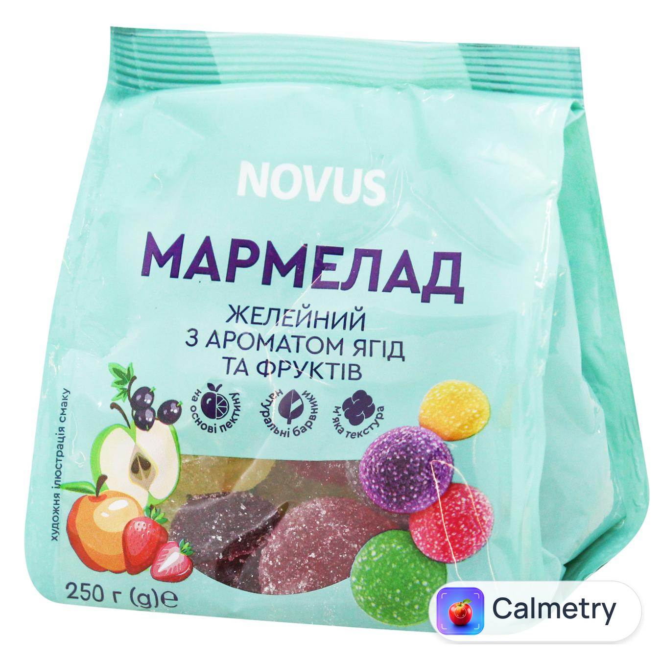 Мармелад Novus з ароматом ягід та фруктів 250г — фото продукту