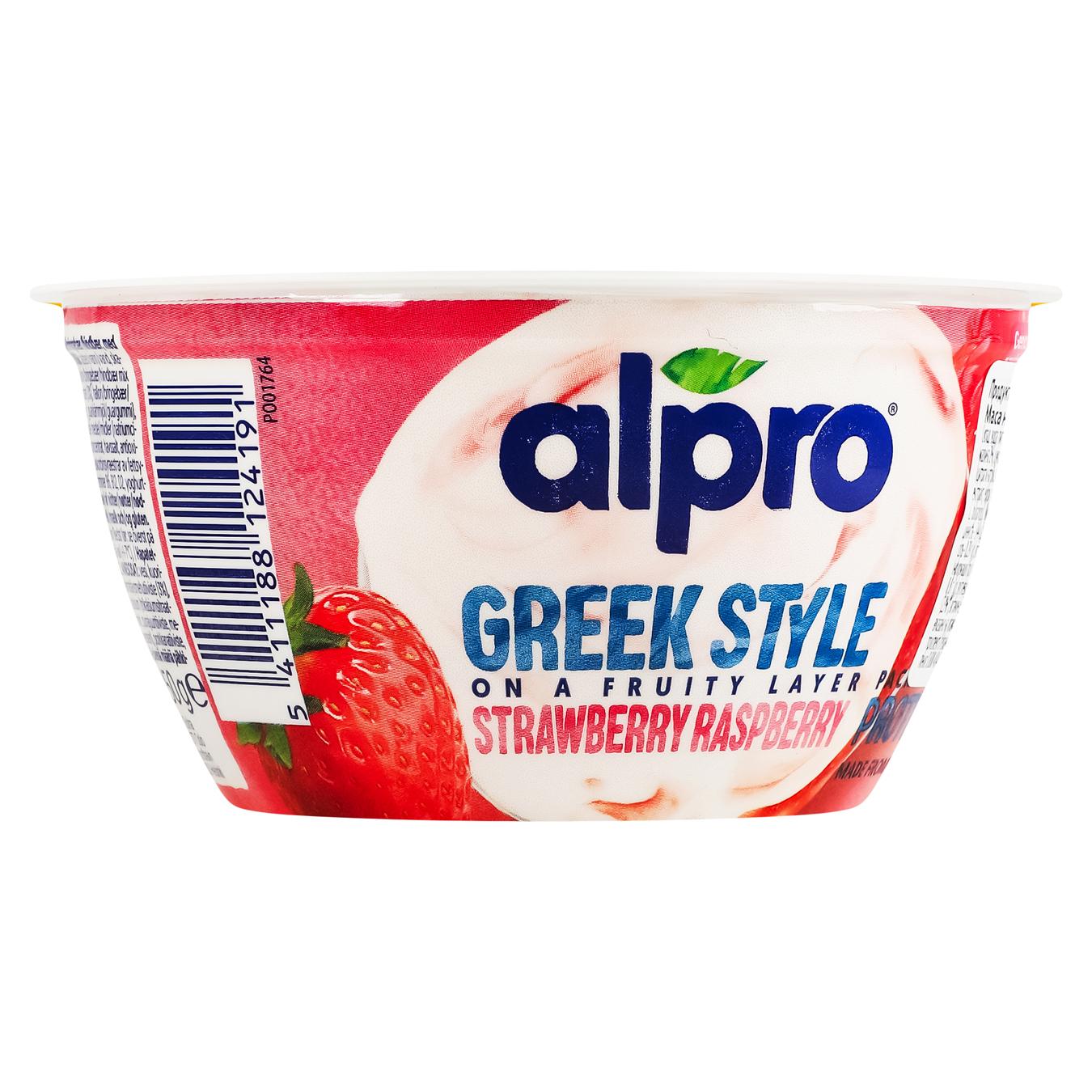 Продукт соєвий Alpro Грецький стиль з полуницею та малиною 150г — фото продукту