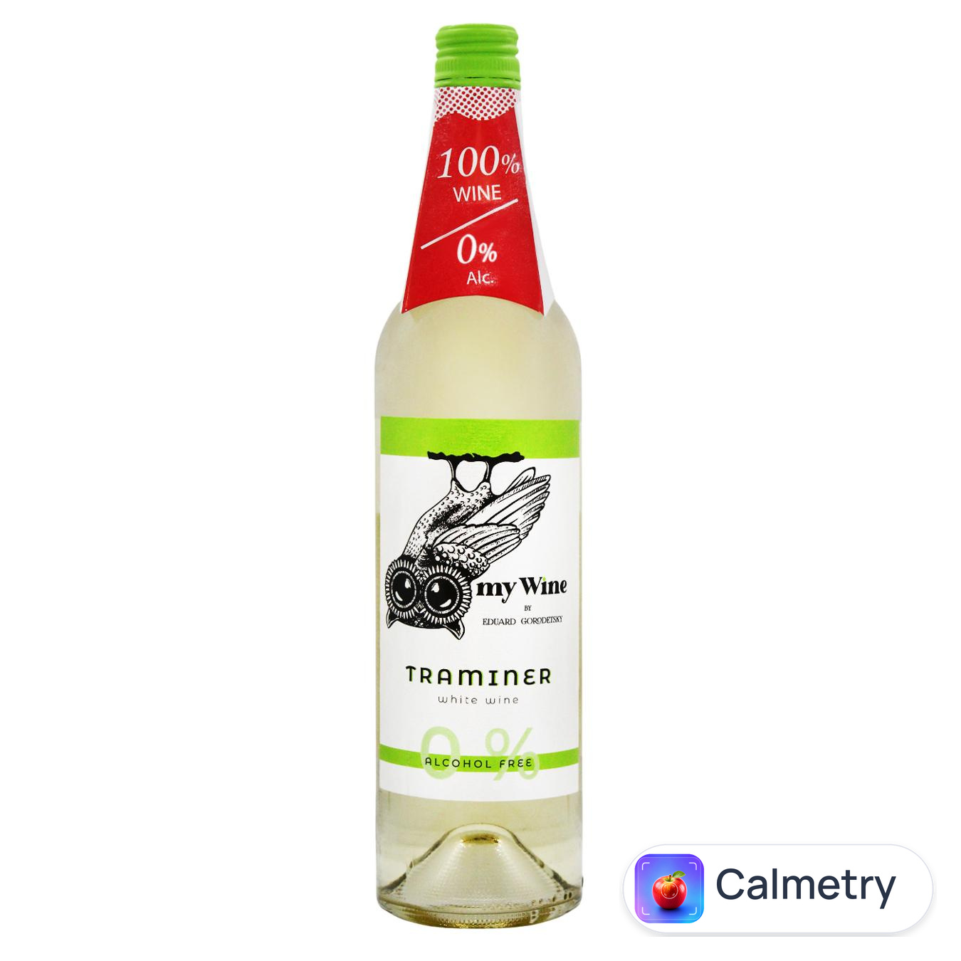 Вино My Wine Трамінер біле напівсолодке безалкогольне 0,75л — фото продукту