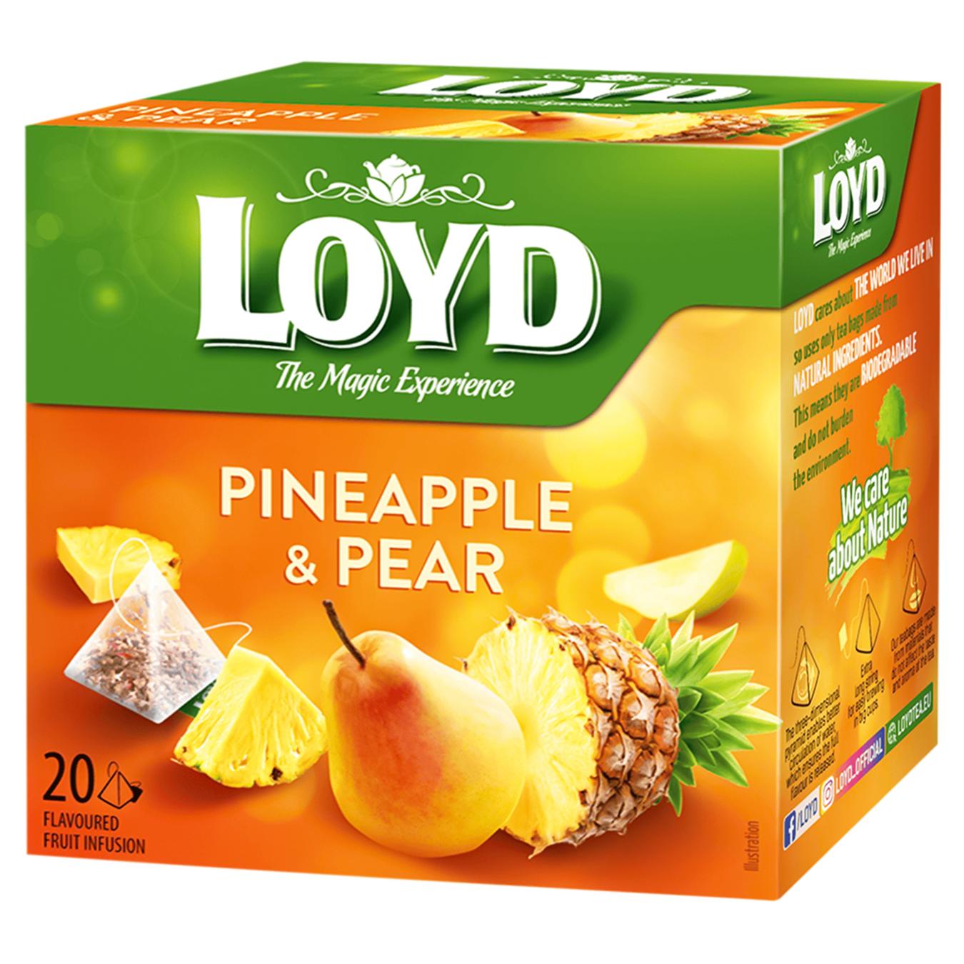 Чай фруктовий Loyd ананас та груша 2г*20шт — фото продукту