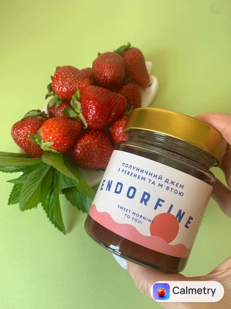 Джем полуничний з ревенем та м'ятою 234г Endorfine