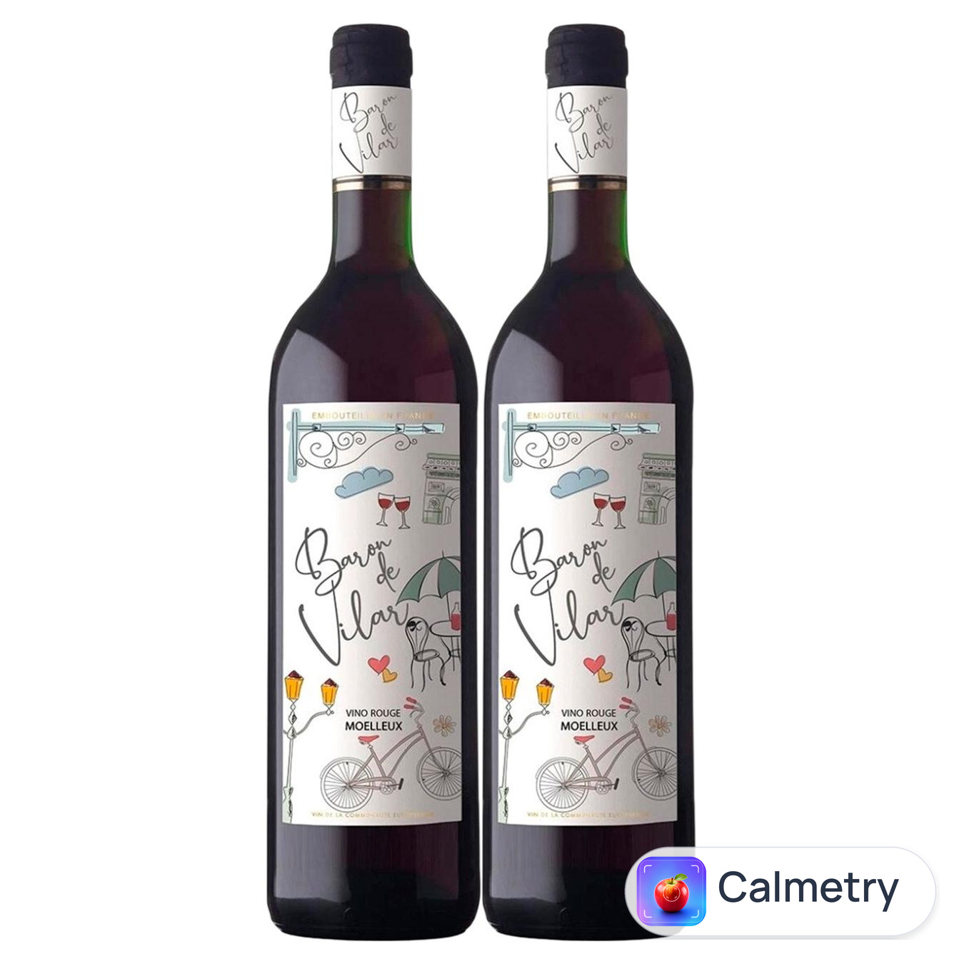 Вино Baron de Vilar червоне напівсолодке 10% 2шт 0,75л