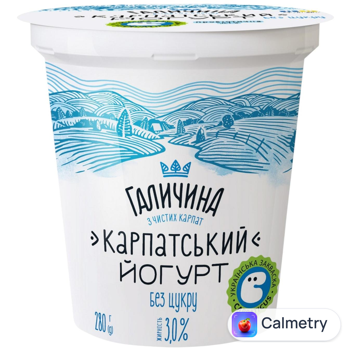 Йогурт Галичина Карпатський без цукру 3% 280г