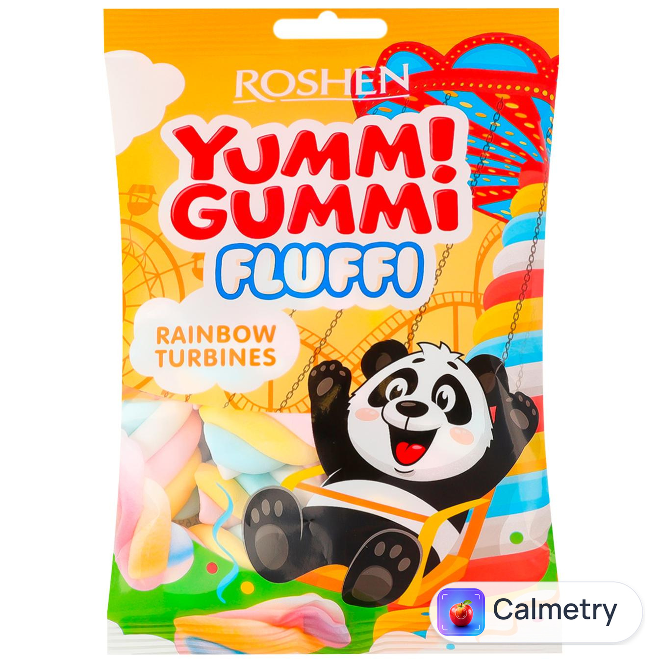 Маршмелоу Roshen Yummi Gummi Fluffi Rainbow Turbines 65г — фото продукту