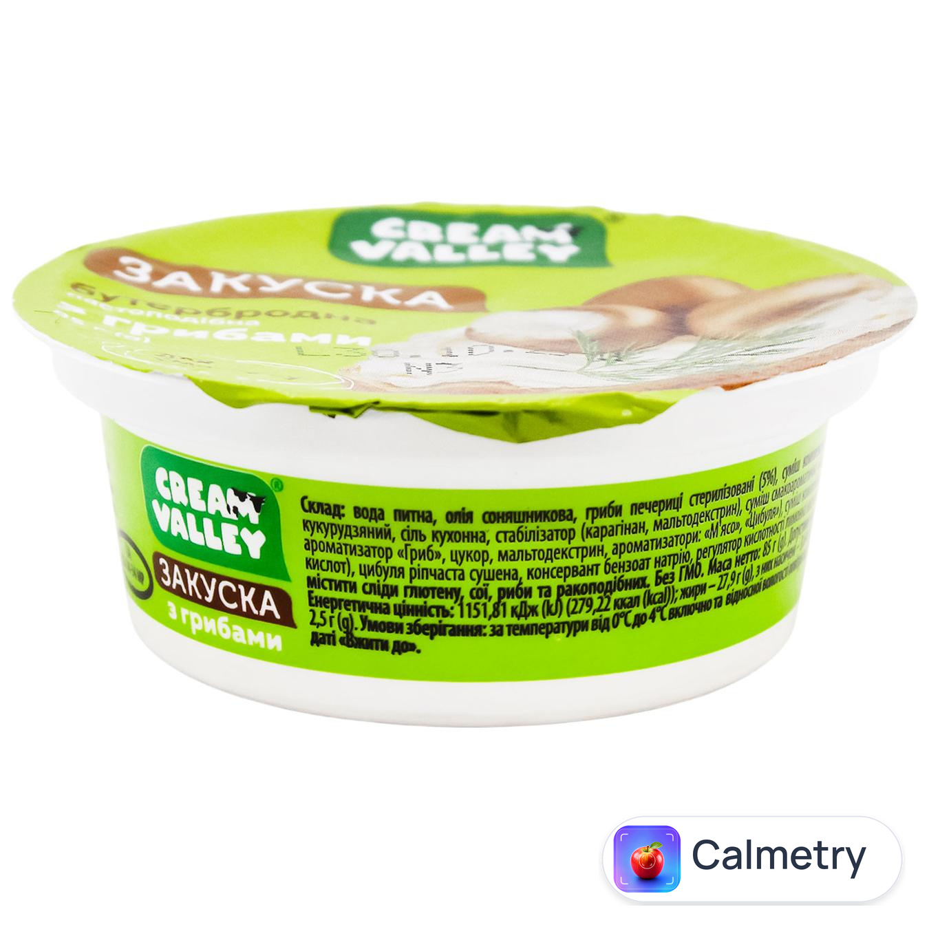 Закуска Cream Valley бутербродна пастоподібна з грибами 85г — фото продукту